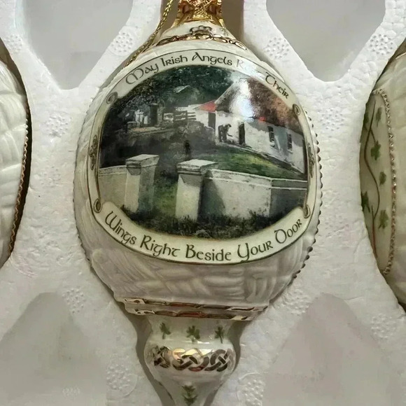 Set #2 Vintage 1999 Bradford Editions Porcelain Irish Blessing Ornaments #38504 - Picture 3 of 4
